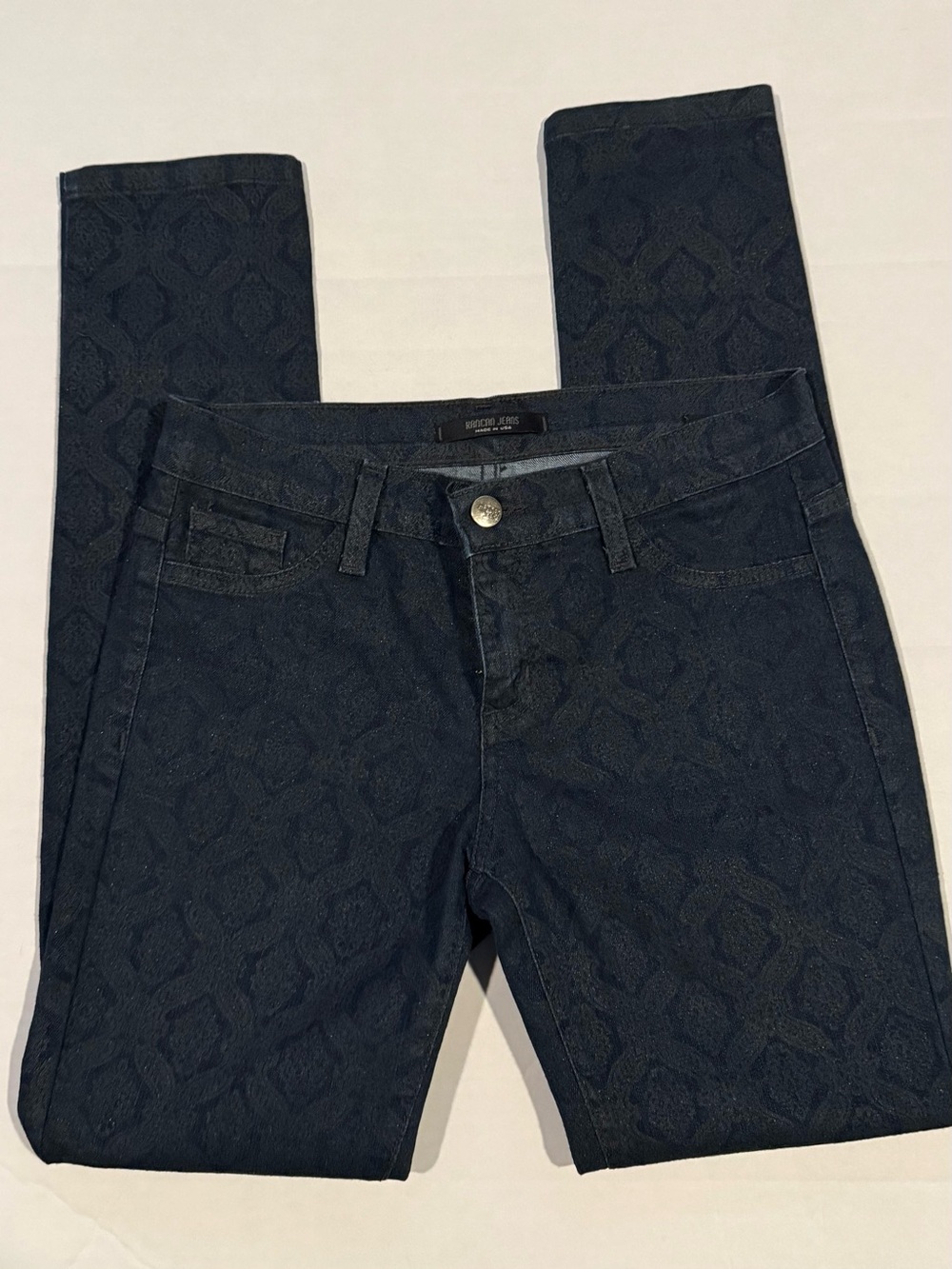 KanCan Navy Jacquard Skinny Jeans Juniors 5